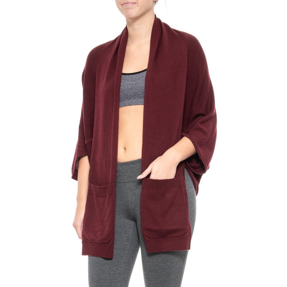 NWT Vimmia Shavasana Shawl Cardigan Sweater XS/S Burgundy Z232-23